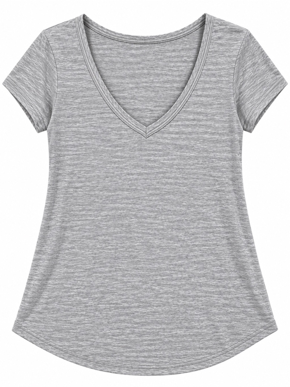 American Eagle Outfitters Heather Light Gray V-Neck Tee